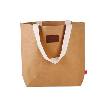 quality Wholesale Recyclable Factory Supply Professional Design Brown Kraft Paper Washable Bag factory